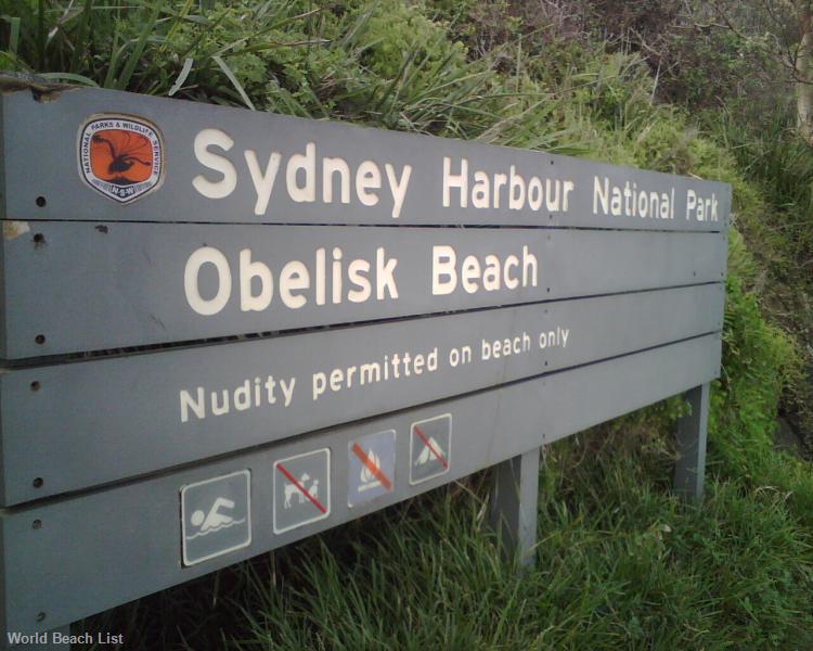 Obelisk Beach Sign
